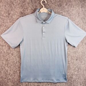 Onward Reserve Performance Polo Shirt Mens Medium Blue Golf Preppy Bear Print